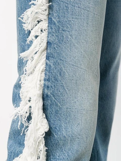 Shop R13 Fringed Straight-leg Jeans In Blue