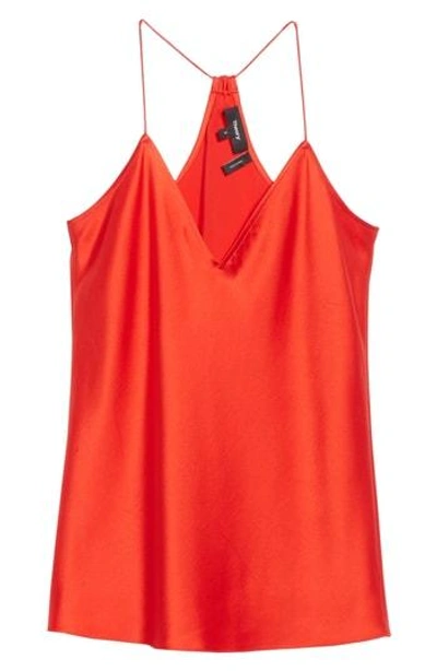 Shop Theory Vintage Draped Back Slip Camisole Top In Fiery Red