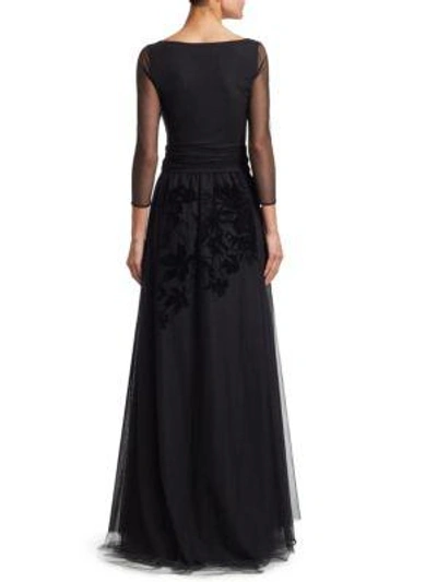Shop Chiara Boni La Petite Robe Elise Illusion Gown In Black