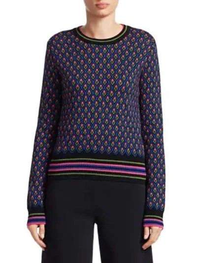 Shop Red Valentino Forget-me-nots Jacquard Knit Top In Black