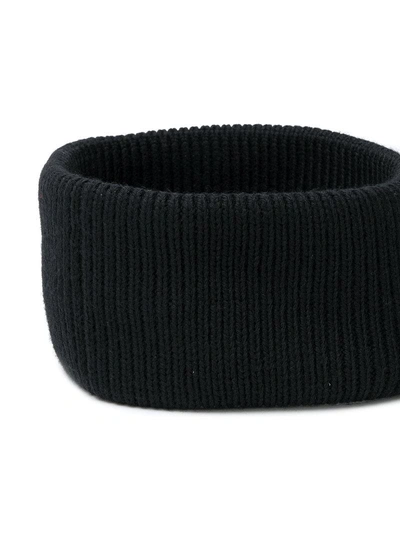 Shop Prada Logo Patch Knitted Hat - Black