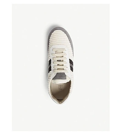 Shop Brunello Cucinelli Cord And Suede Trainers In Latte