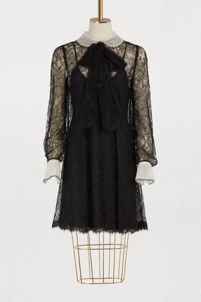 Shop Miu Miu Lace Dress In Black
