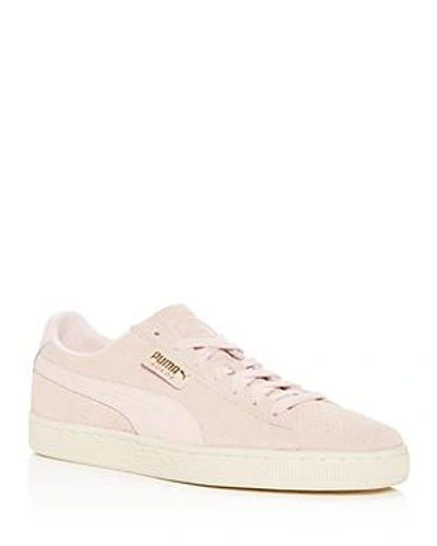 Shop Puma Men's Classic Perforated Suede Lace Up Sneakers In Pink