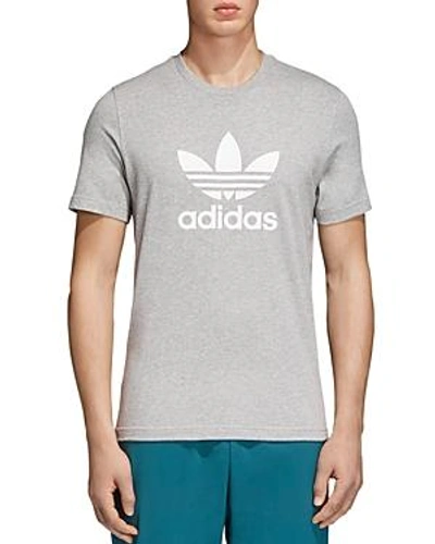 Shop Adidas Originals Trefoil Short Sleeve Tee In Heather Gray