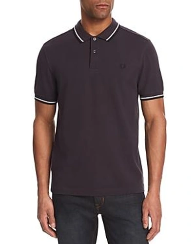 Shop Fred Perry Twin Tipped Polo - Slim Fit In Black Grape