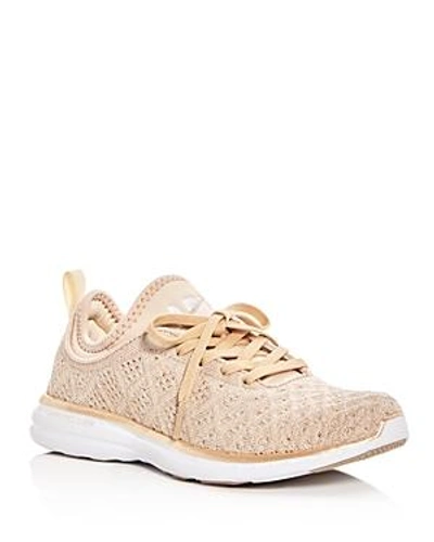 Shop Apl Athletic Propulsion Labs Women's Techloom Phantom Lace Up Sneakers In Champagne/white