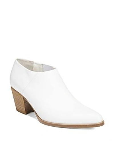 Shop Vince Women's Hamilton Mid-heel Ankle Booties In White Leather