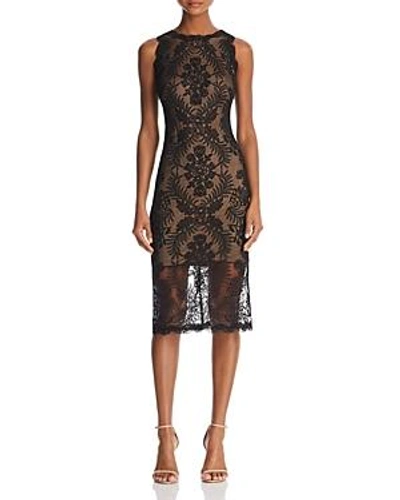 Shop Tadashi Shoji Corded Tulle Dress In Black/nude