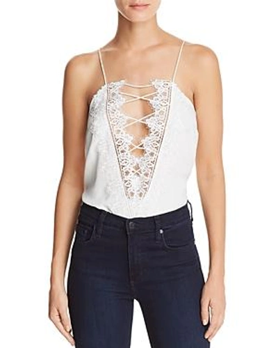 Shop Cami Nyc Charlie Reversible Lace-up Silk Top In White