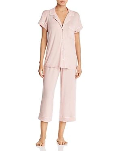Shop Eberjey Gisele Short Sleeve Crop Pajama Set In Cashmere Rose
