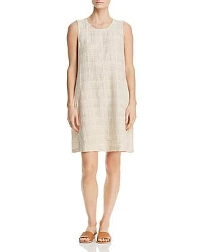 Shop Eileen Fisher Crinkle-texture Shift Dress In Natural