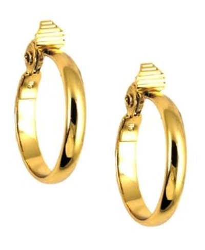 Shop Anne Klein Gold-tone 1.2" Medium Width Hoop E-z Comfort Earrings