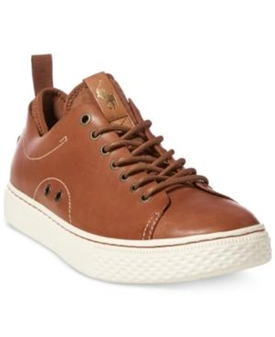 Polo Ralph Lauren Men's Dunovin Leather Sneakers Men's Shoes In Polo Tan |  ModeSens