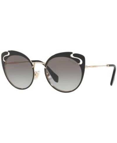 Shop Miu Miu Sunglasses, Mu 57ts 54 In Pale Gold/black / Grey Gradient