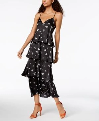 Shop Bardot Ditsy Floral Tiered Maxi Dress In Black