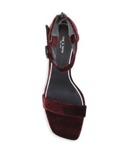 Shop Rag & Bone Ellis Velvet Ankle-strap Sandals In Multi
