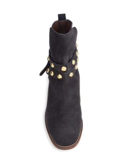 Shop See By Chloé Janis Studded Suede Ankle Boots In Graphite