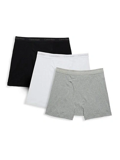 Shop Calvin Klein 3-pack Cotton Boxer Briefs In White
