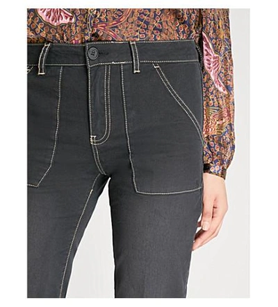 Shop Ba&sh Wide-leg High-rise Jeans In Noir