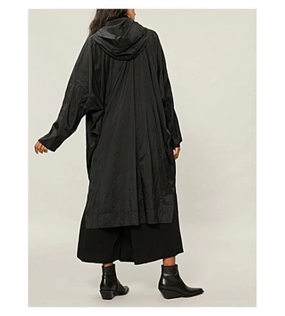 Shop Issey Miyake Hooded Shell Coat In Black