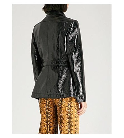 Shop Alexa Chung Pocket-detail Cracked Pvc Jacket In Black