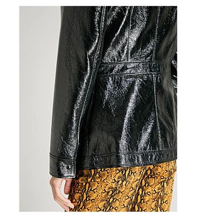 Shop Alexa Chung Pocket-detail Cracked Pvc Jacket In Black
