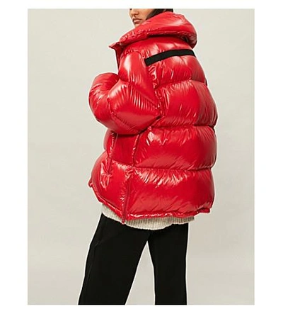 Shop Calvin Klein 205w39nyc Adjustable Shell-down Coat In Orange/red