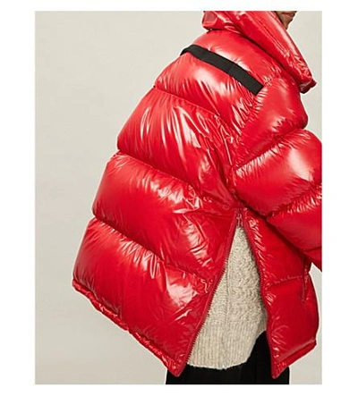 Shop Calvin Klein 205w39nyc Adjustable Shell-down Coat In Orange/red