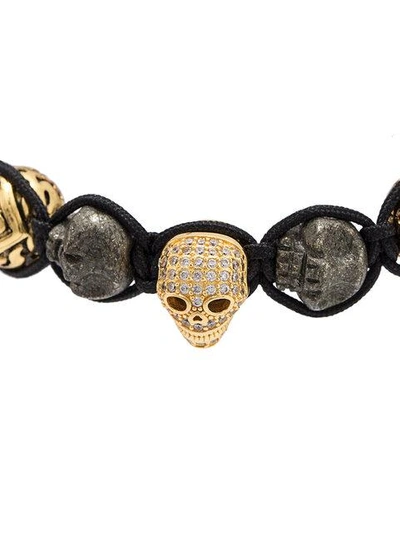 Shop Nialaya Jewelry Skull Beaded Bracelet - Grey