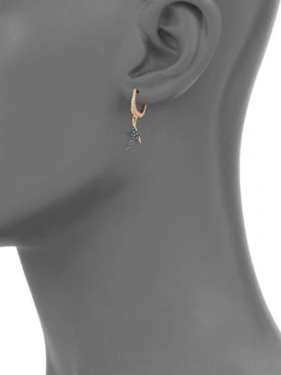 Shop Diane Kordas Diamond & 18k Rose Gold Star Earring Charm In Rose Gold Black