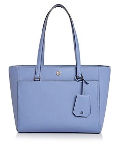 Shop Tory Burch Robinson Small Tote In Bow Blue/gold