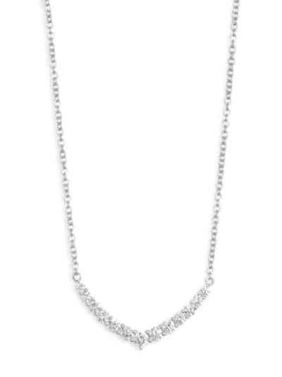 Shop Anita Ko 18k Gold & Diamond Curve Necklace In White Gold