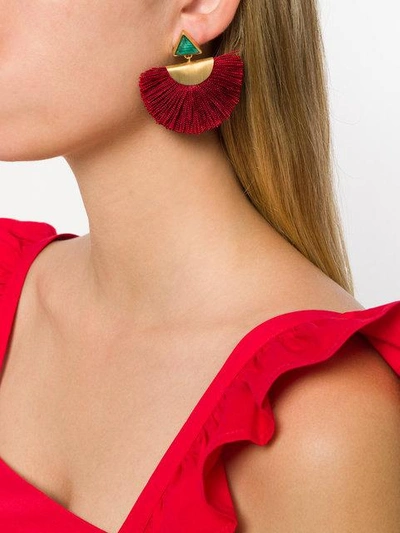 Shop Katerina Makriyianni Fringe Earrings - Red