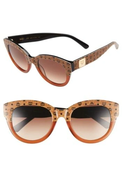 Shop Mcm 53mm Cat Eye Sunglasses - Cognac Visetos