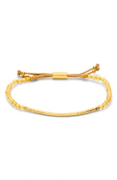 Shop Gorjana Power Gemstone Beaded Bracelet In Citrine/ Gold