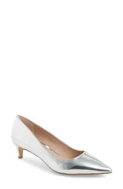 Shop Charles By Charles David 'drew' Kitten Heel Pump In Silver Speccio