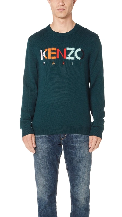 Shop Kenzo Soft Knit Sweater In Pine