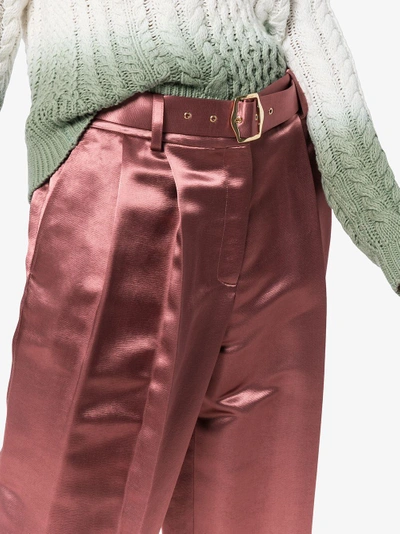 Shop Sies Marjan Blanche Satin Trousers In Pink/purple