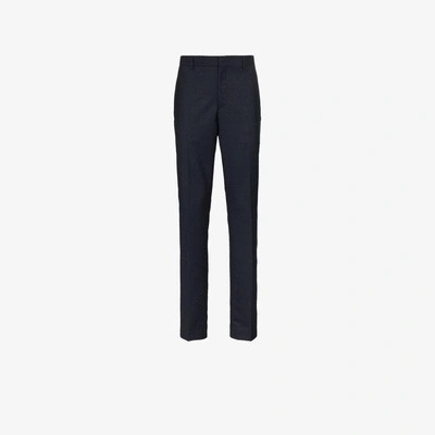 Shop Calvin Klein 205w39nyc Navy Wide Leg Side Strip Trousers In Blue