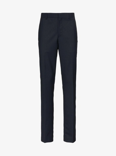 Shop Calvin Klein 205w39nyc Navy Wide Leg Side Strip Trousers In Blue