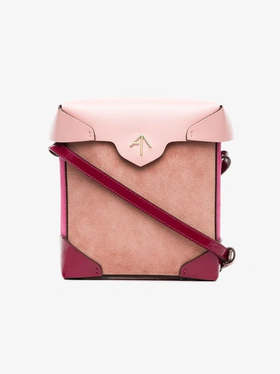 Shop Manu Atelier Pink And Red Mini Pristine Leather Cross Body Bag In Pink&purple