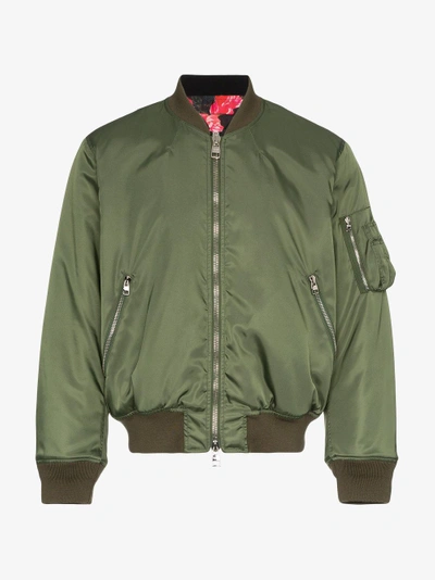 Shop Alexander Mcqueen Green Bomber Jacket