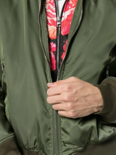 Shop Alexander Mcqueen Green Bomber Jacket