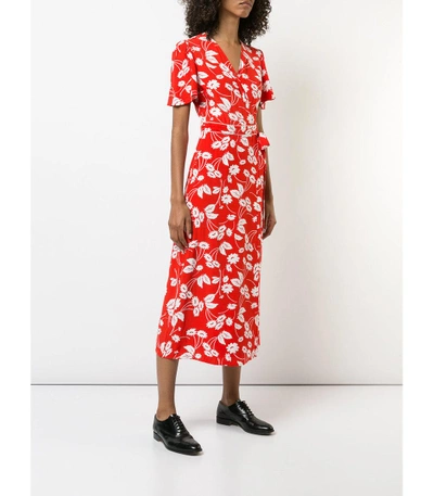 Shop Rixo London Floral Printed Maxi Dress In Red