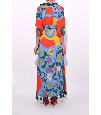Shop Rhode Lena Wrap Dress In Blue Multiflower