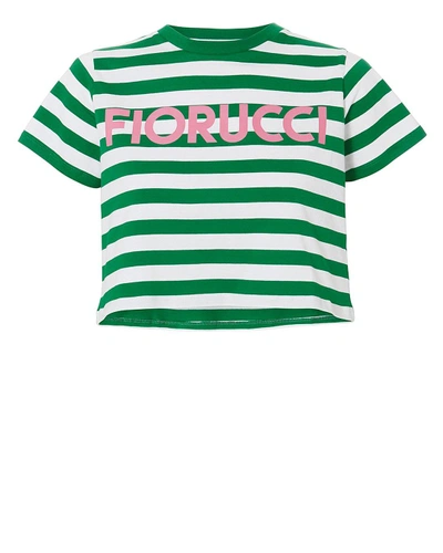 Shop Fiorucci Iconic Striped Crop T-shirt
