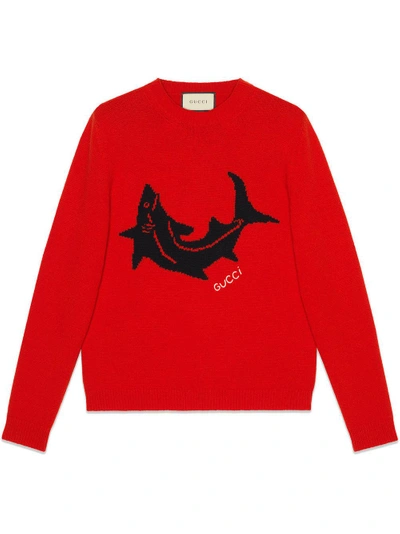 Shop Gucci Wool Sweater With Shark