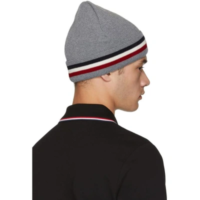 Shop Moncler Grey Wool Beanie In 160-930.gry