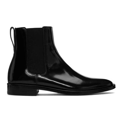 Shop Ami Alexandre Mattiussi Black Patent Chelsea Boots